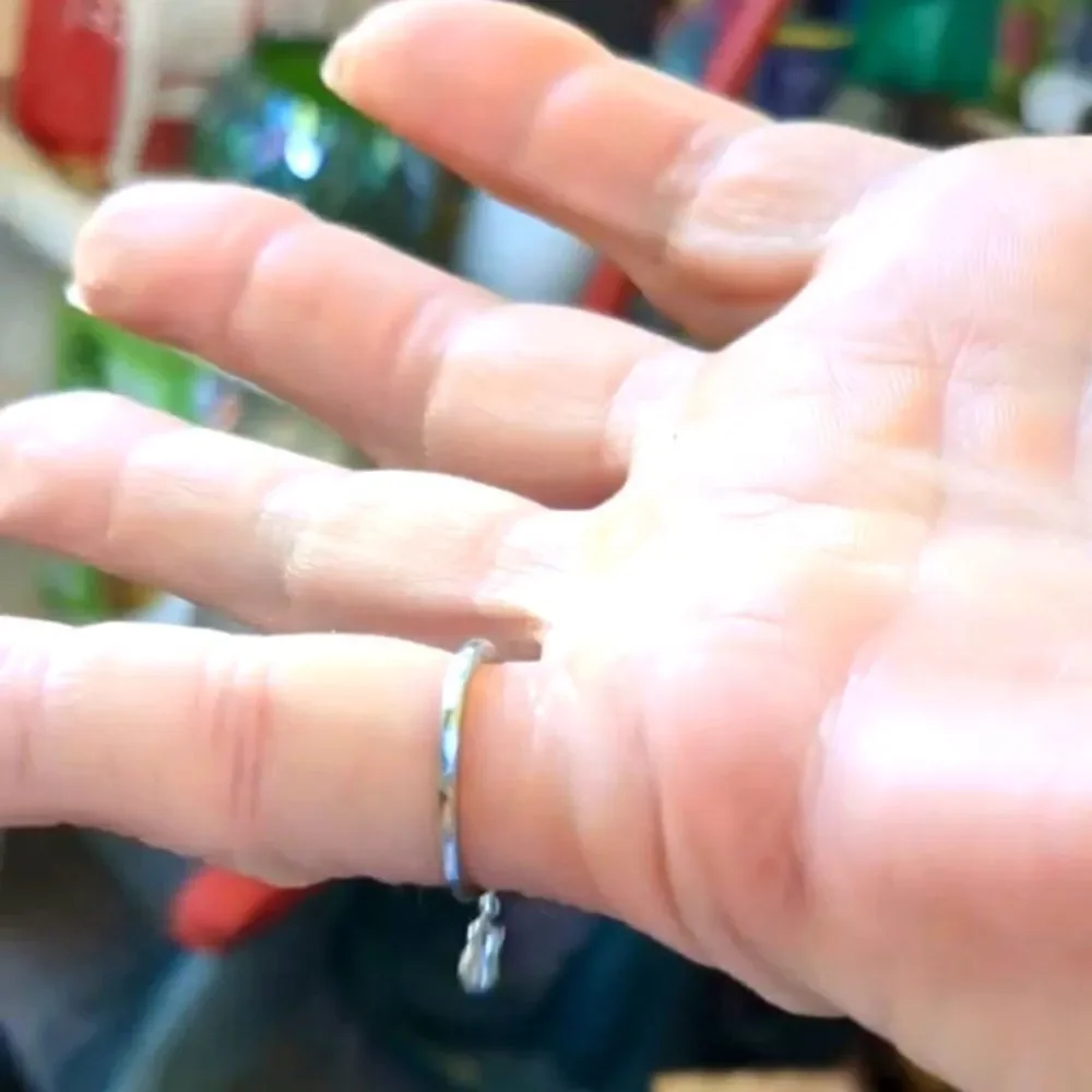Retro water drop pinky/knuckle ring